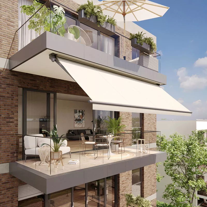 Mái hiên Cassette mở